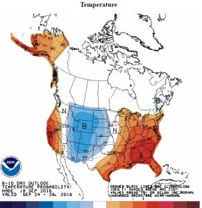 Sept 24 - 28 Temperature Outlook
